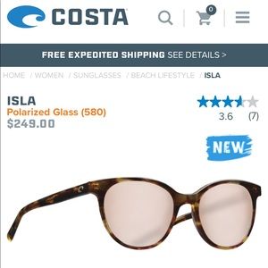 Costa Del Mar Isla. Copper silver sunglasses